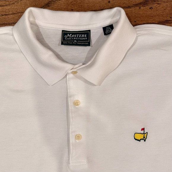 Men's XL White Masters Collection Augusta National Golf Polo Shirt Cotton - Picture 2 of 6